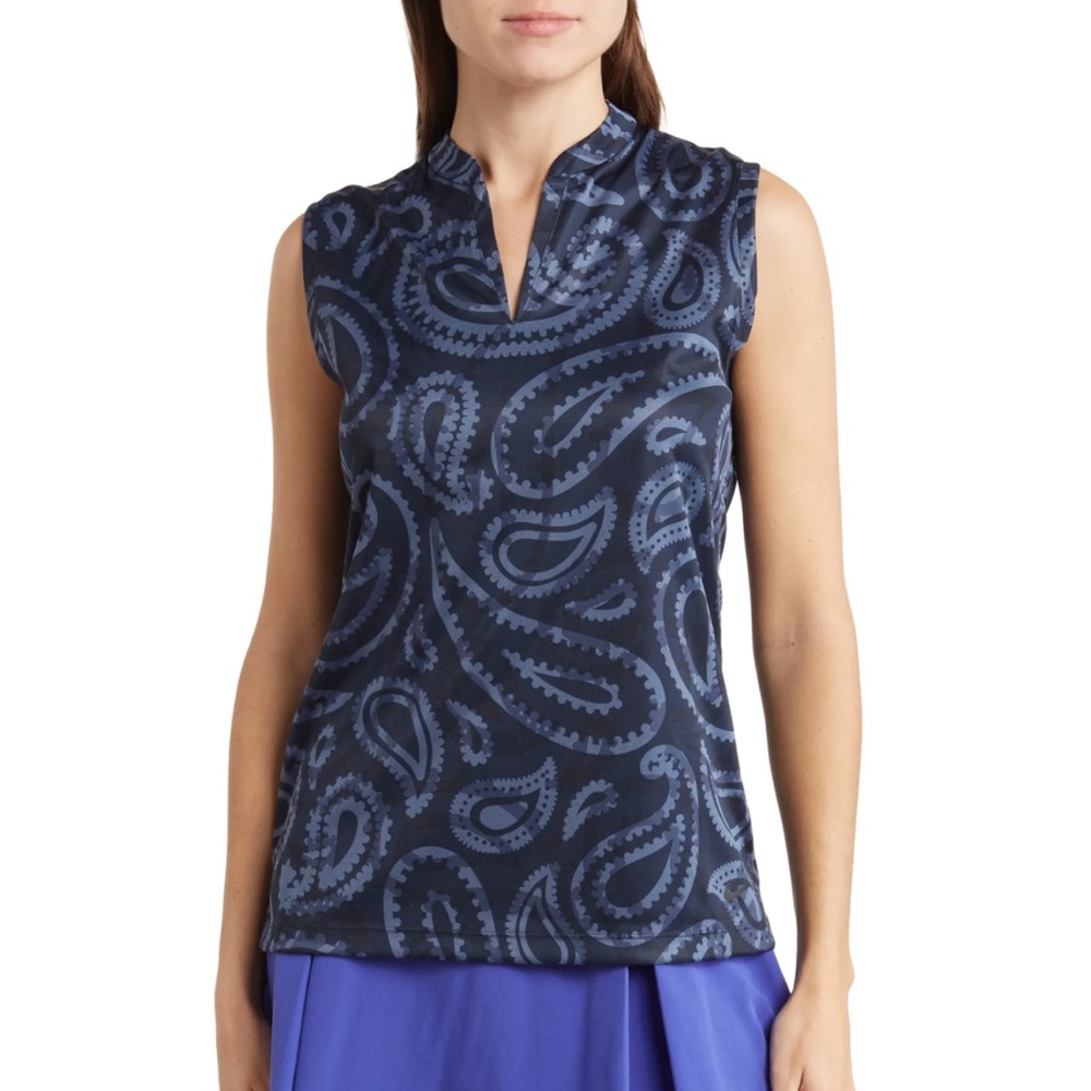 NWT Nike Golf Sleeveless Paisley Polo